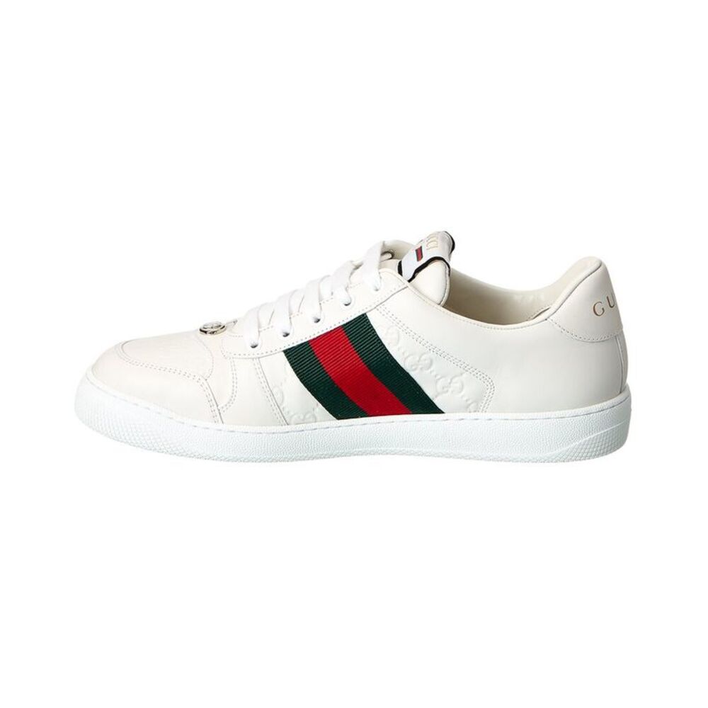 Gucci Screener Trainer Leather Sneaker, White - Picture 2 of 5